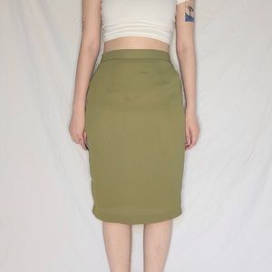 Y2k green high waisted midi skirt